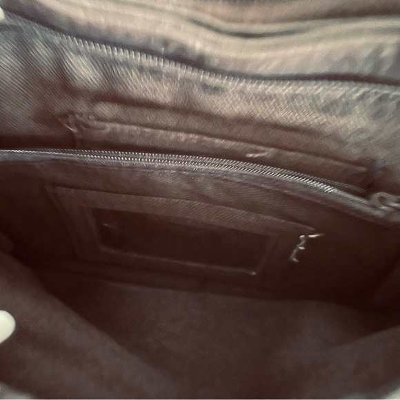 Chocolate brown Vegan leather utility pocket crossbody bag - Picture 6 of 8